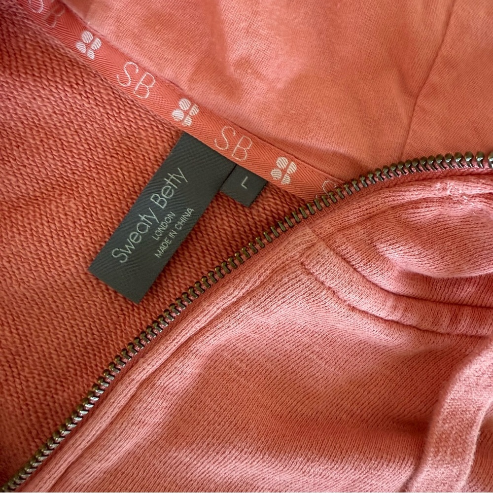 Sweaty Betty Coral Zip-Up Hoodie - Picture 3 of 7